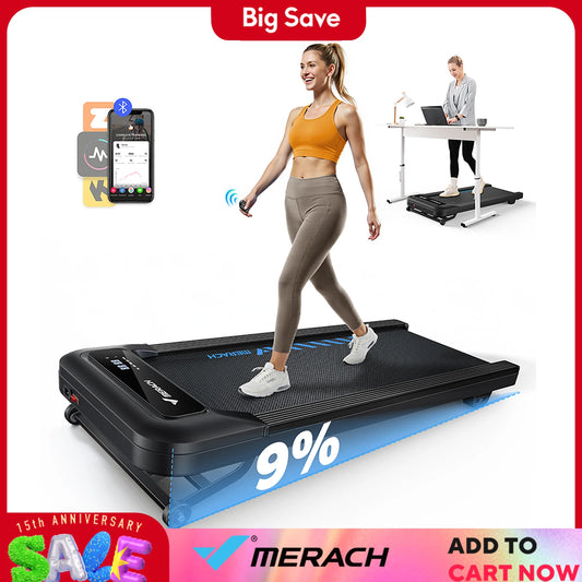 Walking Pad T14 Quiet Under Desk Treadmills Home Gym Portable Walking Treadmill with Magnetic Remote Control LED Display