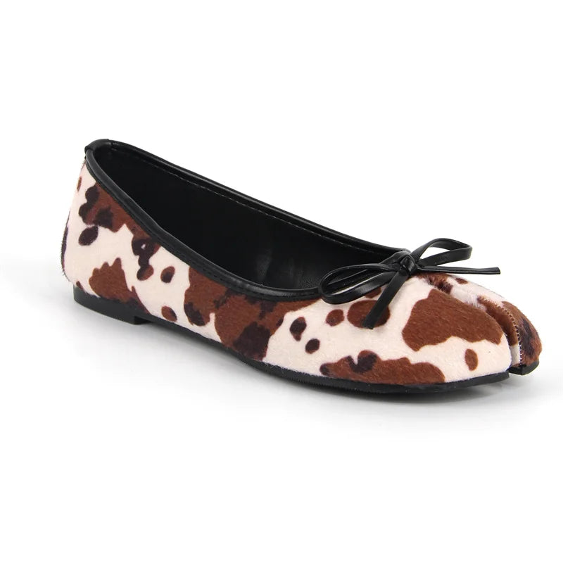 Womene Split Toe Flats Ballet Strap Retro Elegant Big Size Spring Autumn Comfortable Daily  Slip On Loafers