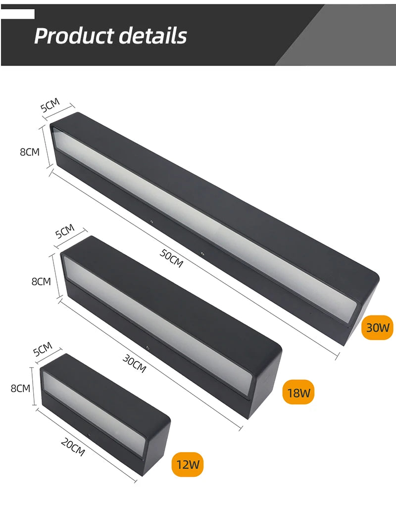 Led Outdoor Wall Light Waterproof IP65 Wall Lamp Indoor for Living Room Porch Garden Lights Terrace Decoration Balcony Lighting