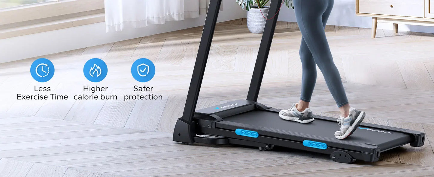 Foldable Treadmill T12 Incline 0.8-12km/H Walking Pad Save Space LED Display APP Heart Rate Monitoring 16.5" Wider Belt