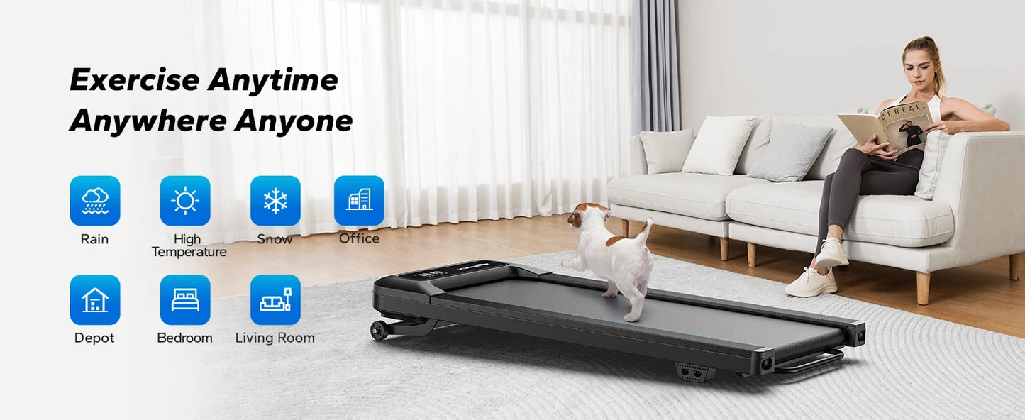 Walking Pad T14 Quiet Under Desk Treadmills Home Gym Portable Walking Treadmill with Magnetic Remote Control LED Display