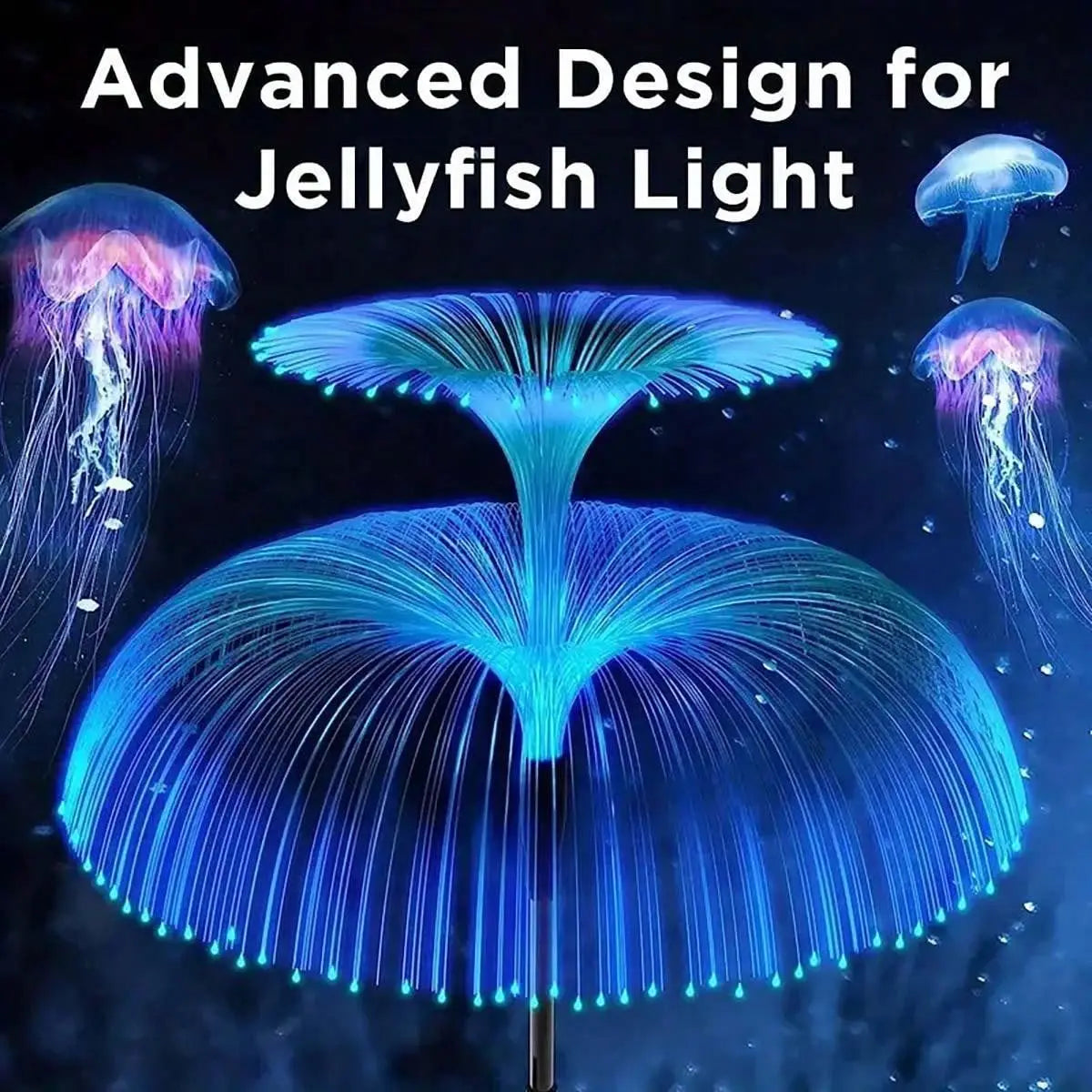 solar jellyfish lamp, waterproof 7 color gradient single and double jellyfish solar garden lamp garden decorative garden light