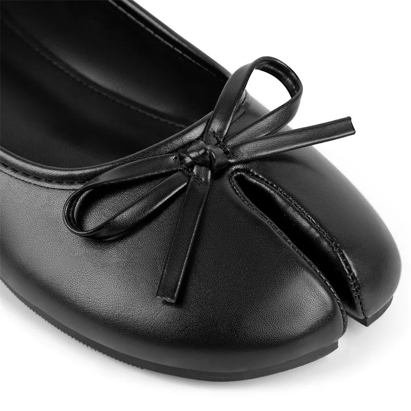 Womene Split Toe Flats Ballet Strap Retro Elegant Big Size Spring Autumn Comfortable Daily  Slip On Loafers