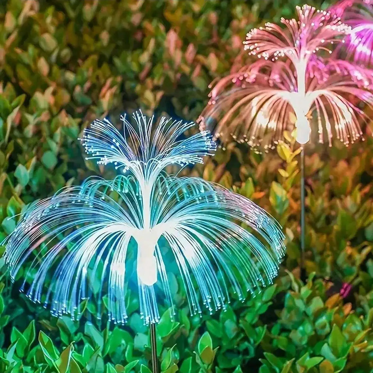 solar jellyfish lamp, waterproof 7 color gradient single and double jellyfish solar garden lamp garden decorative garden light