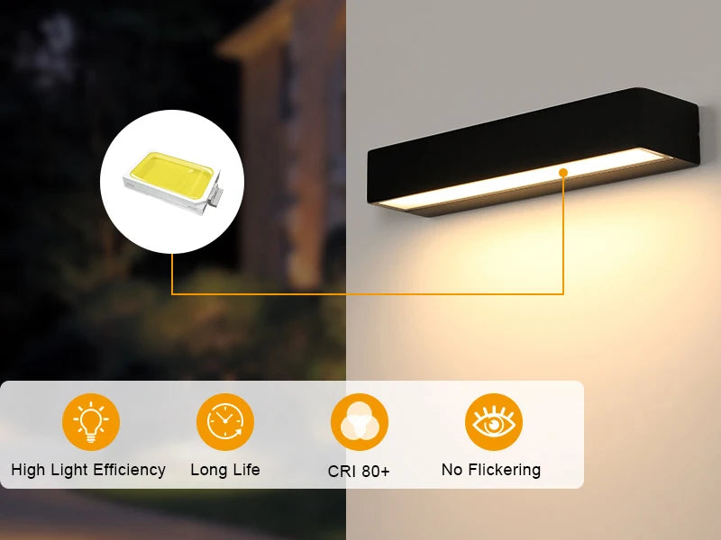 Led Outdoor Wall Light Waterproof IP65 Wall Lamp Indoor for Living Room Porch Garden Lights Terrace Decoration Balcony Lighting