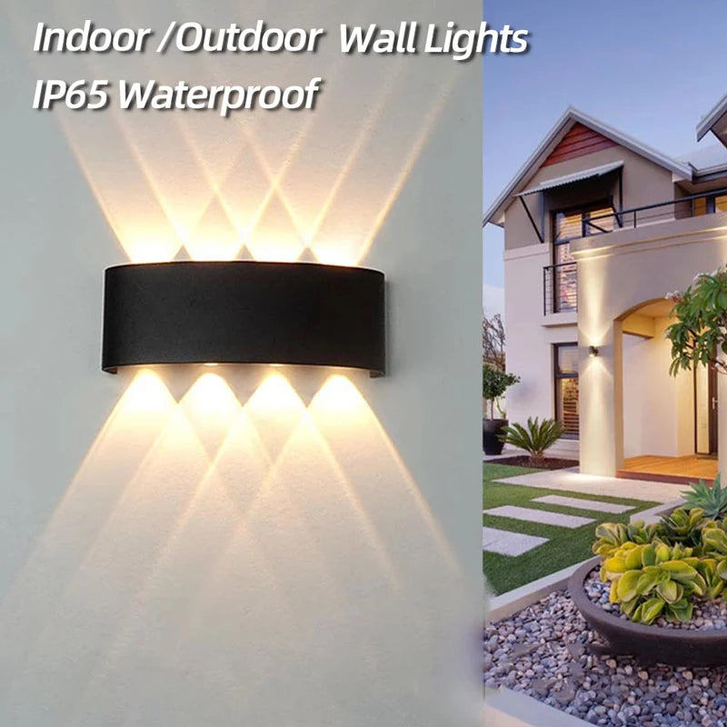Aluminum LED Wall Lamp Waterproof IP65 Outdoor Garden Lights 8W 12W Interior Wall Light for Bedroom Living Room Stairs Lighting