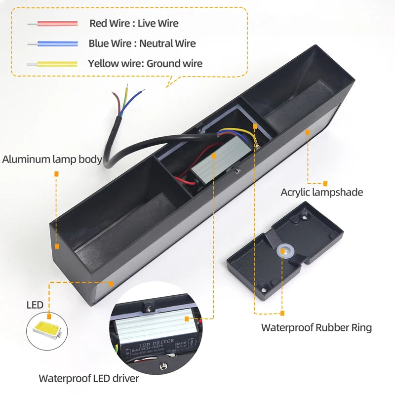 Led Outdoor Wall Light Waterproof IP65 Wall Lamp Indoor for Living Room Porch Garden Lights Terrace Decoration Balcony Lighting