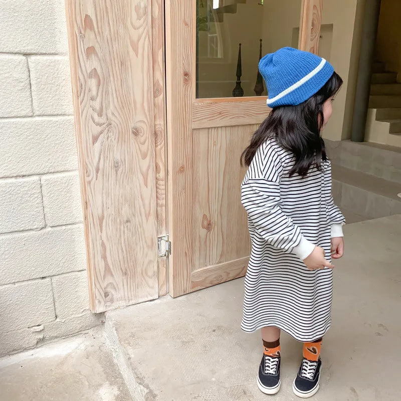 Kids Clothes Brother and Sister Hoodies Striped Girls Boys Sweatshirts For Children 12M-6T