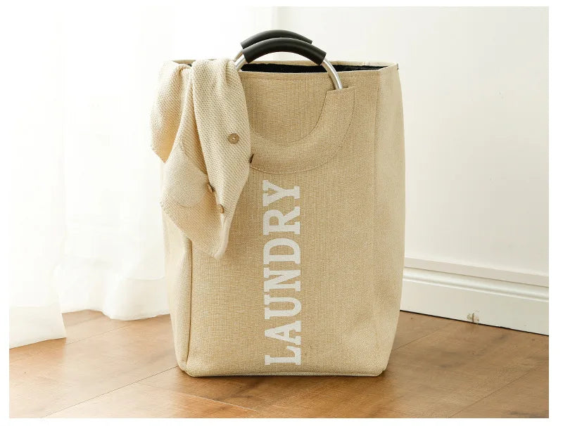 Portable Folding Laundry Basket Big Capacity Handle Waterproof Large Linen Storage Basket Kids Toys Dirty Clothing Orgnizer Bin