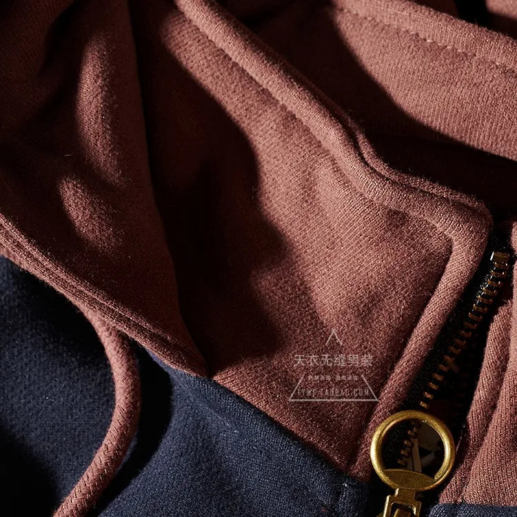 Autumn and Winter Fashion Pure Cotton Terry Heavyweight Thick Plus Velvet Hoodies for Men's Loose Hooded Pullover Sportswear