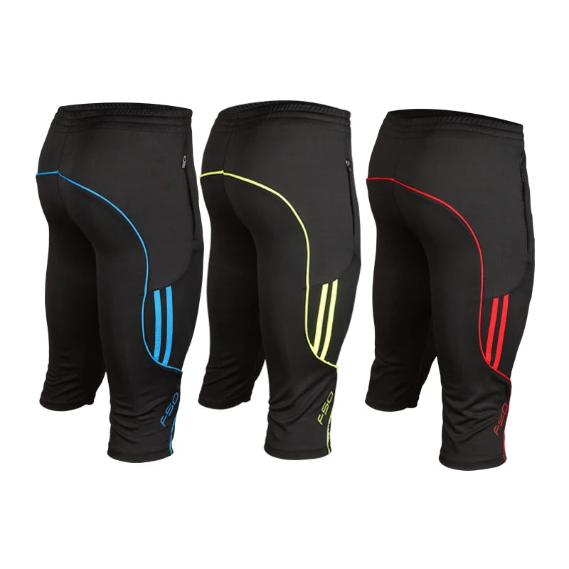 Men 3/4 Shorts New Soccer Pants Slim Sports Jogging Pants Men Training Running Trousers Football Male 3/4 Soccer Training Pants