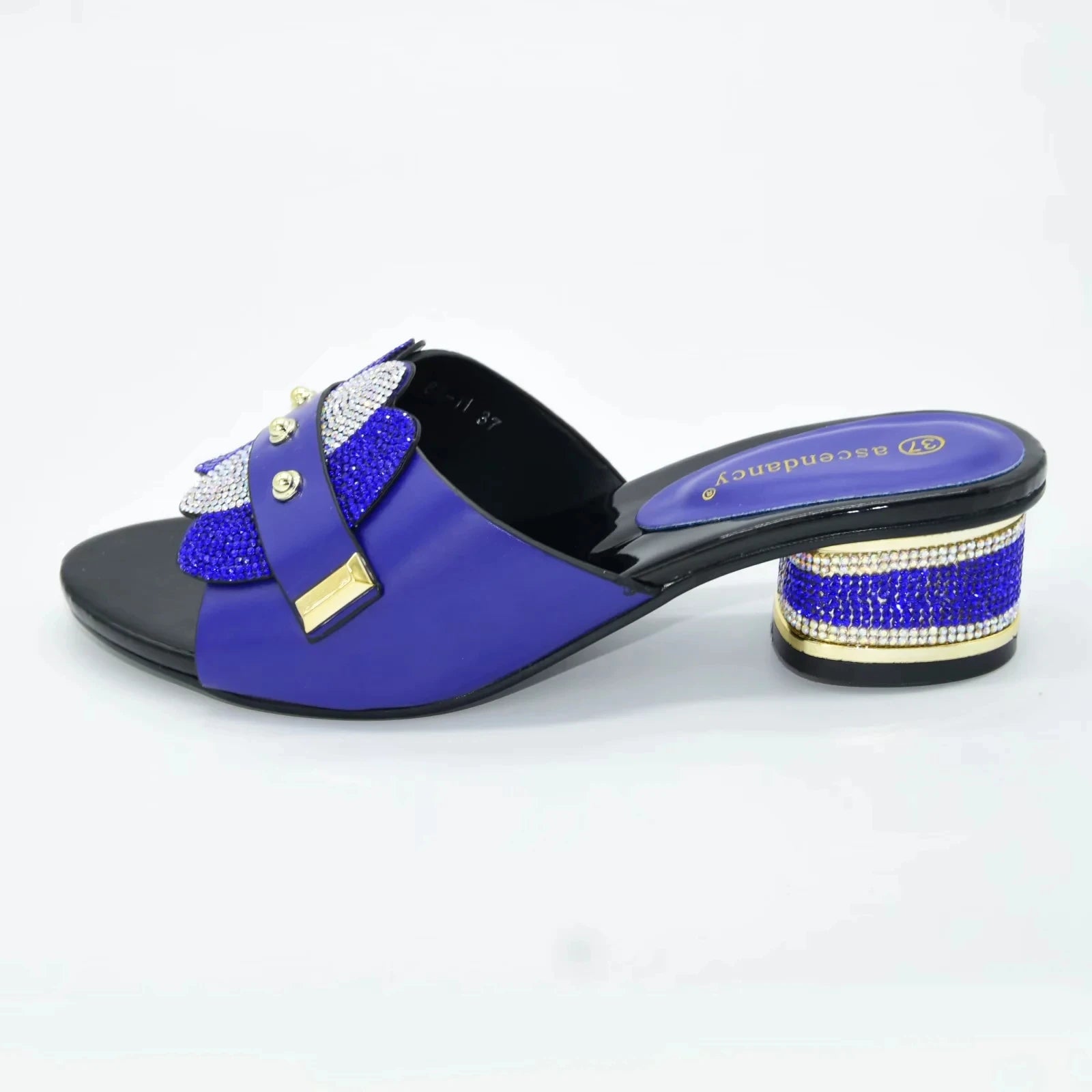 2025 Summer High Quality Italian Women Slippers Shoes With Elegant Heel Design Suitable for African Wedding Party