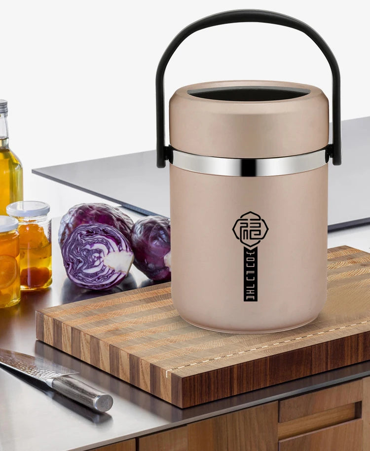 Large Capacity Lunch Box Leakproof Stainless Steel Vacuum Bento Box High Efficiency Keep Temperature Portable Food Container