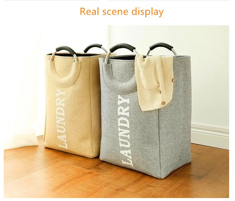 Portable Folding Laundry Basket Big Capacity Handle Waterproof Large Linen Storage Basket Kids Toys Dirty Clothing Orgnizer Bin