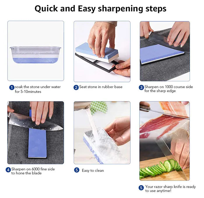 Knife Sharpener Whetstone Sharpening Stones Grinding Stone Water Stone 2 stages Whetstone Pro Kitchen Tool 240-10000 Grit