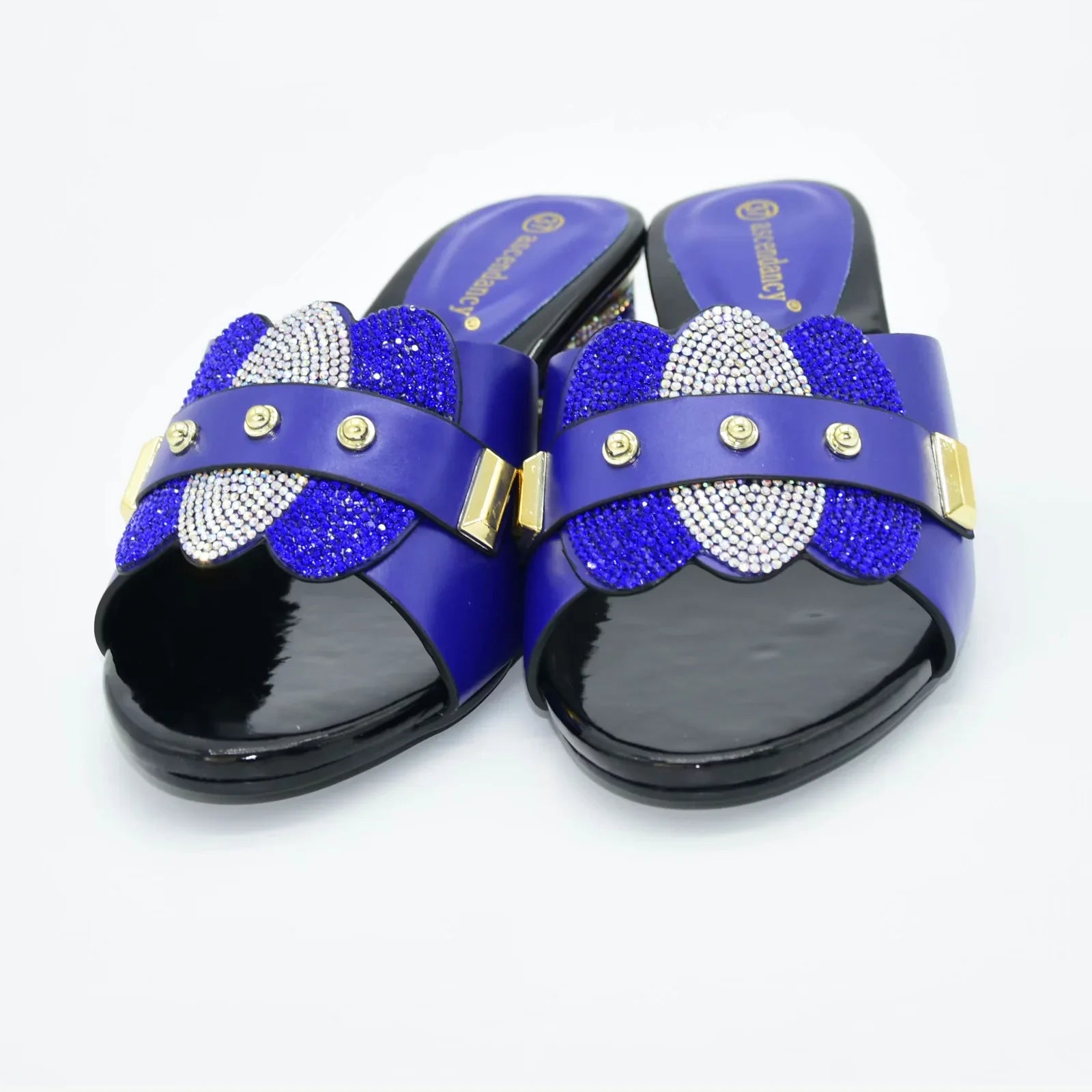 2025 Summer High Quality Italian Women Slippers Shoes With Elegant Heel Design Suitable for African Wedding Party