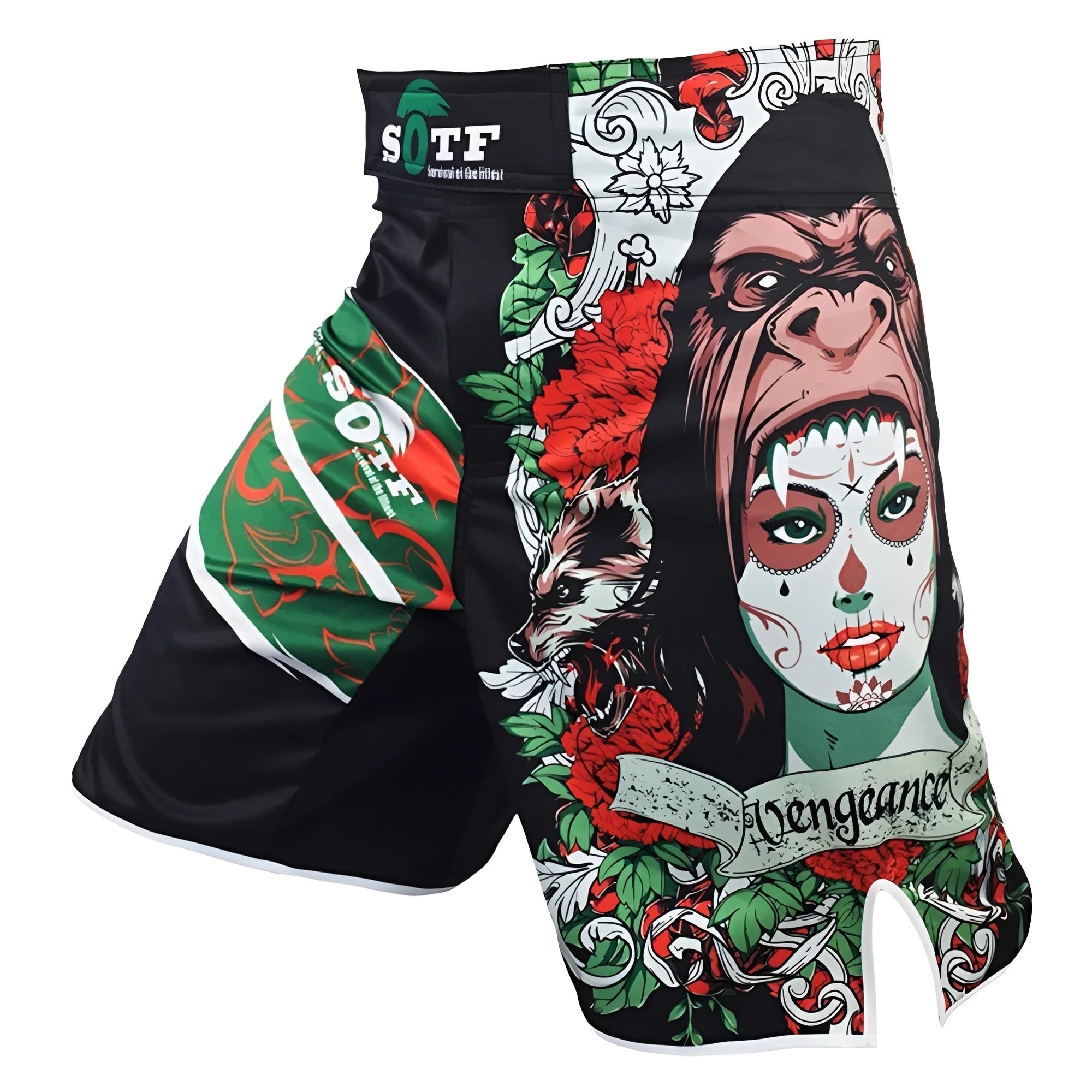 Men’s MMA Fight Shorts – Tiger Print Muay Thai, Kickboxing & Grappling Training Shorts for Boxing & Sanda