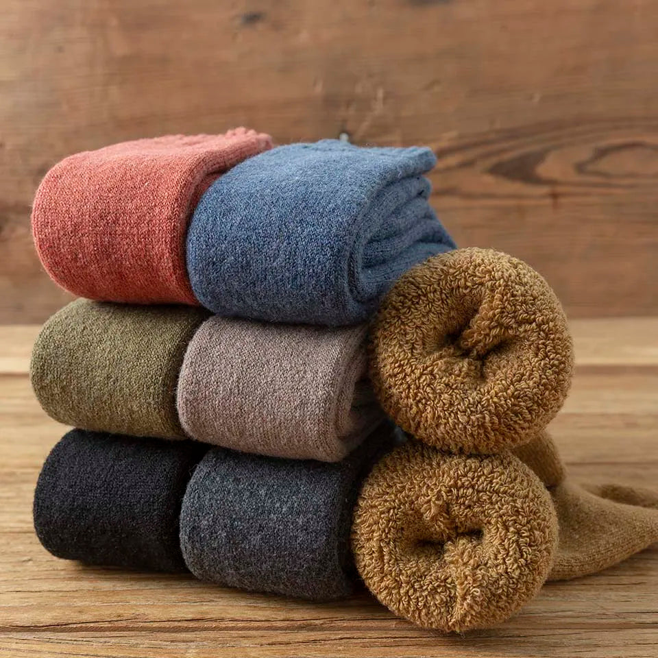 Winter Dames Merino Wol Hoge Knie Lange Sokken Dikke Warme Harajuku Retro Compressie Vrouwelijke Kasjmier Kousen