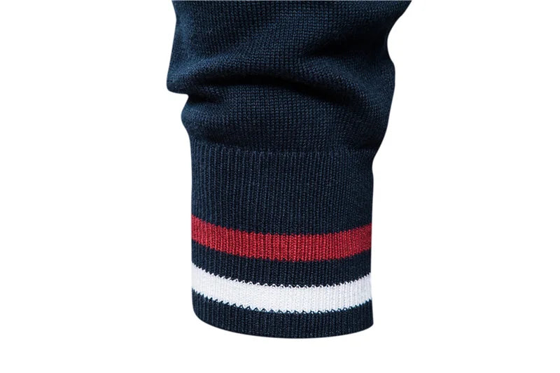 Men's Spliced Cardigan Streetwear Casual High Quality Cotton Sweater Winter Fashion Brand Cardigans for Men