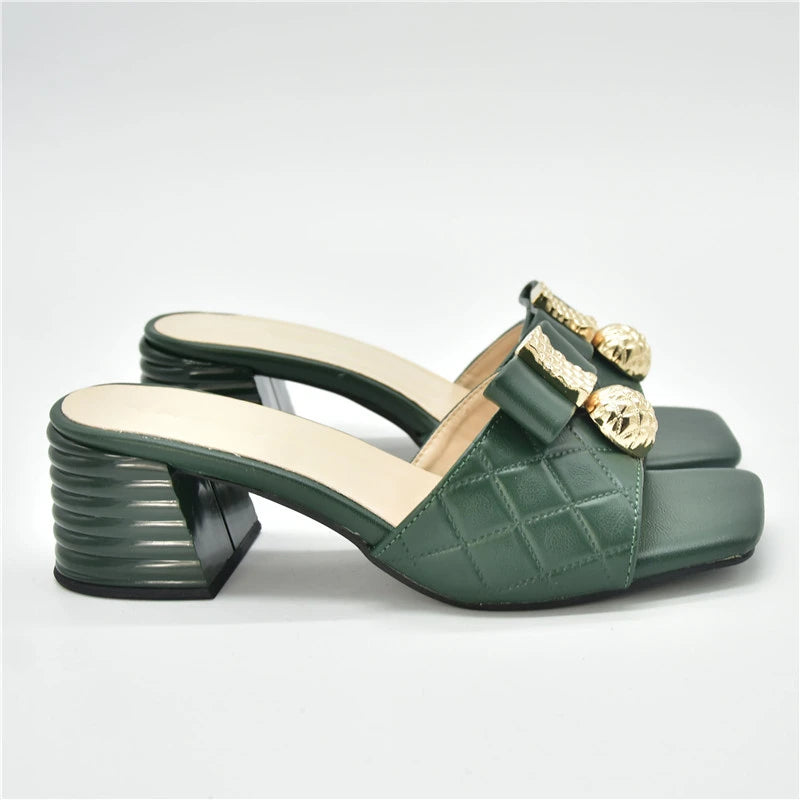 Low Heel Pumps Women Shoes Decorated with Rhinestone Slip on Shoes for Women Open Toe Women Party Shoe