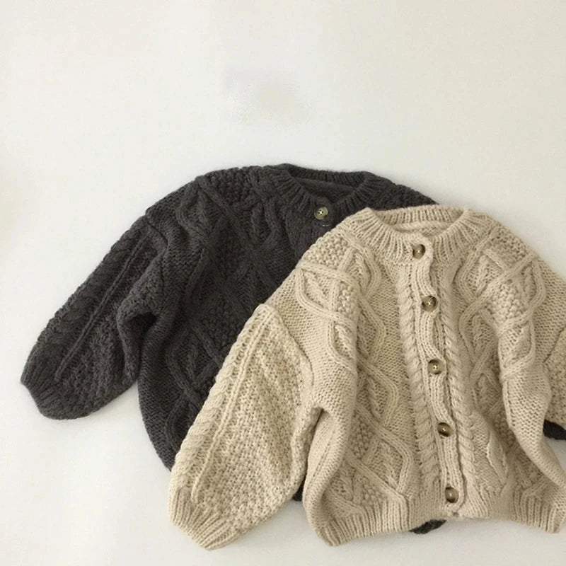 Kids Clothes Single Breast Girls Sweater Brief Style Boys Cardigans Knitted Sweater For Children 1-7Y Unisex