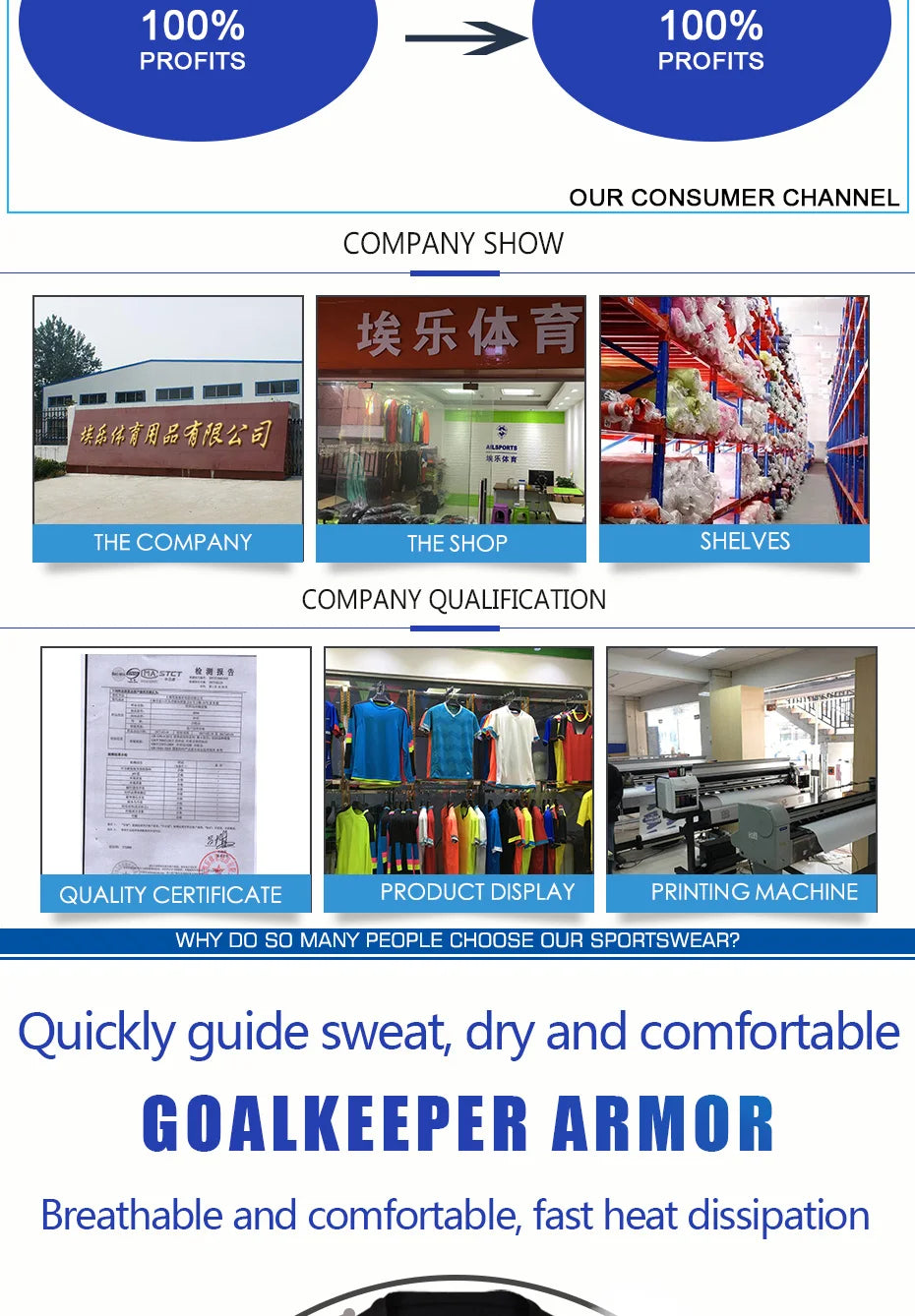 Professional goalkeeper armor uniforms football goalkeeper jerseys thicken EVA sponge elbow goalkeeper sports uniforms