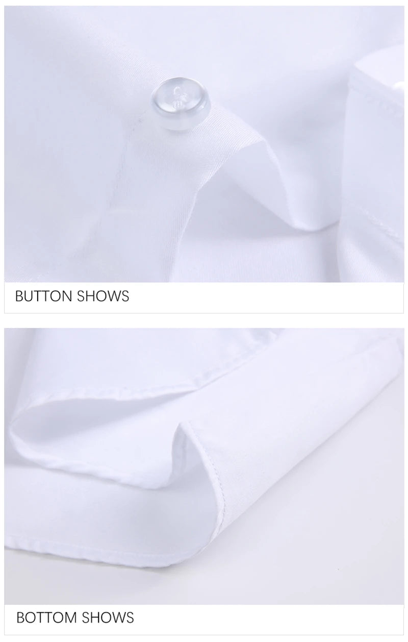 Autumn Long Sleeve Shirt Men's White Shirt Stand Collar Slim Fit Business Work Shirts for Men Plus Size 5XL