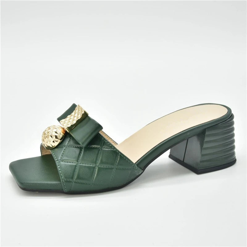 Low Heel Pumps Women Shoes Decorated with Rhinestone Slip on Shoes for Women Open Toe Women Party Shoe