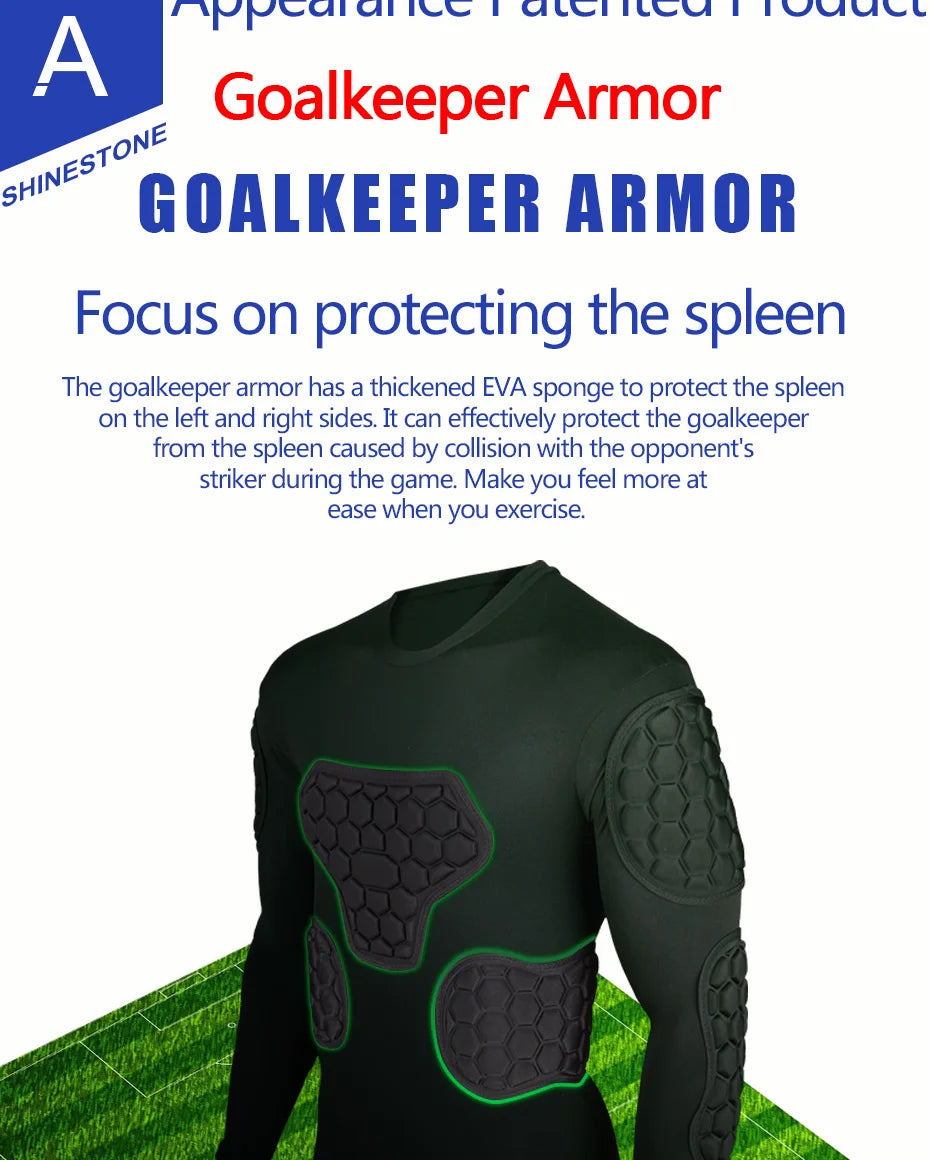 Professional goalkeeper armor uniforms football goalkeeper jerseys thicken EVA sponge elbow goalkeeper sports uniforms