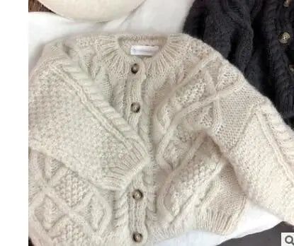 Kids Clothes Single Breast Girls Sweater Brief Style Boys Cardigans Knitted Sweater For Children 1-7Y Unisex