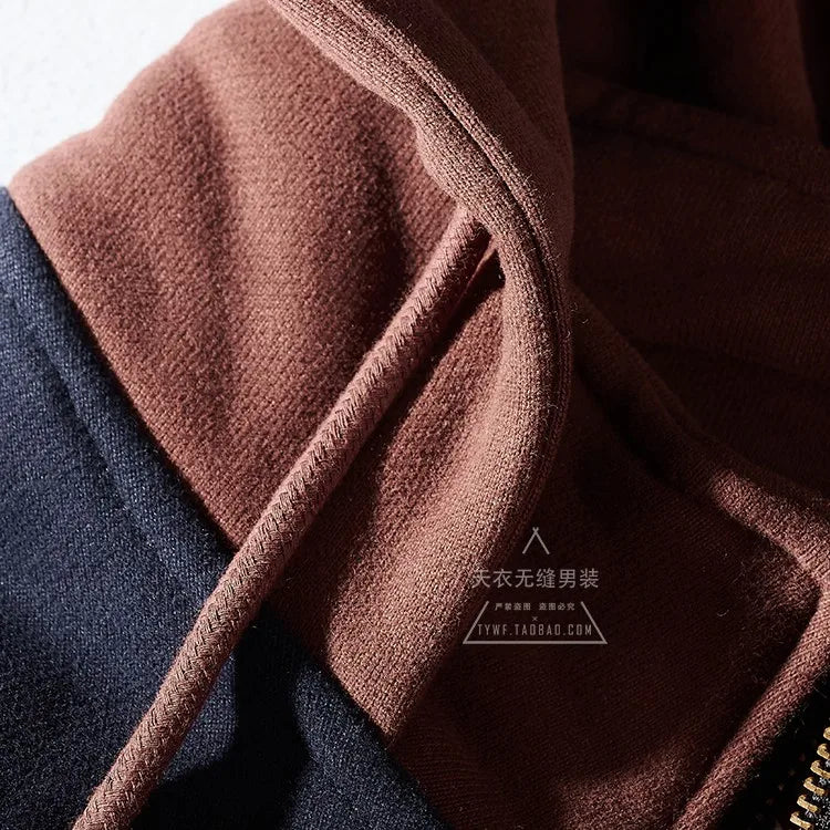 Autumn and Winter Fashion Pure Cotton Terry Heavyweight Thick Plus Velvet Hoodies for Men's Loose Hooded Pullover Sportswear