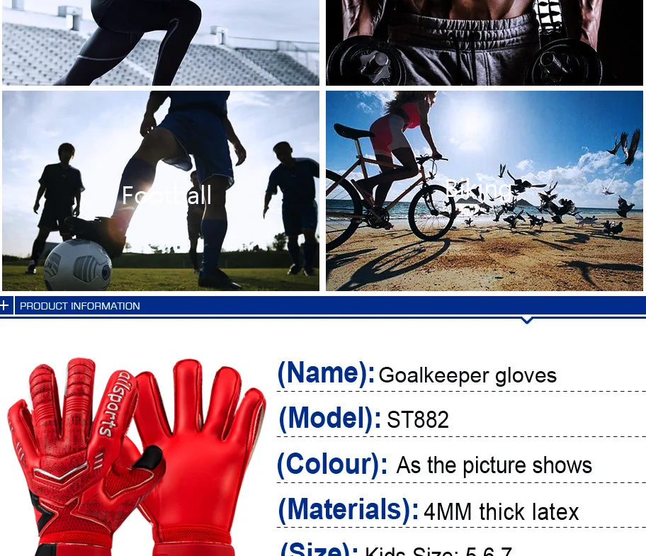 Shinestone Professional Goalkeeper Gloves Finger Protection Latex Non-slip Soccer Goalie Gloves Football Goalkeeper Gloves