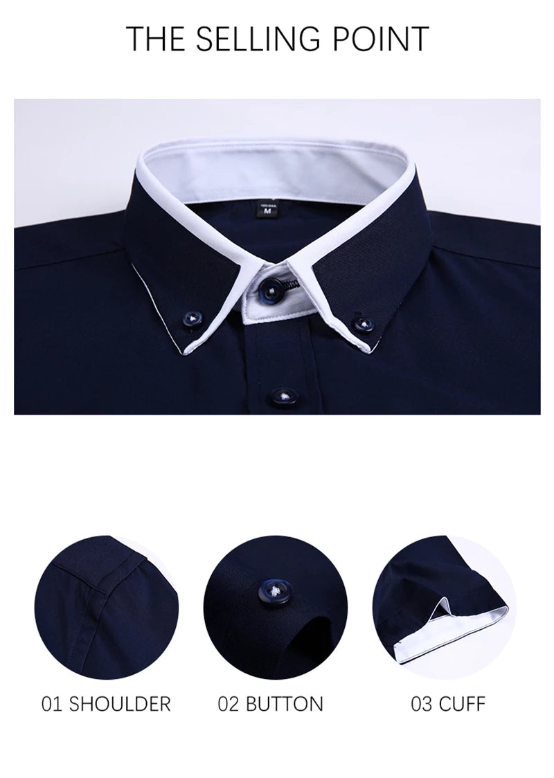Summer Business Shirt Men Short Sleeves Button Up Shirt Turn-down Collar Casual Shirts Men's Clothing Plus Size 5XL