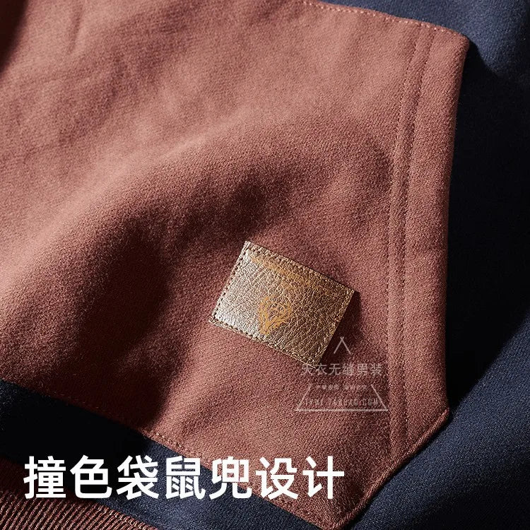 Autumn and Winter Fashion Pure Cotton Terry Heavyweight Thick Plus Velvet Hoodies for Men's Loose Hooded Pullover Sportswear