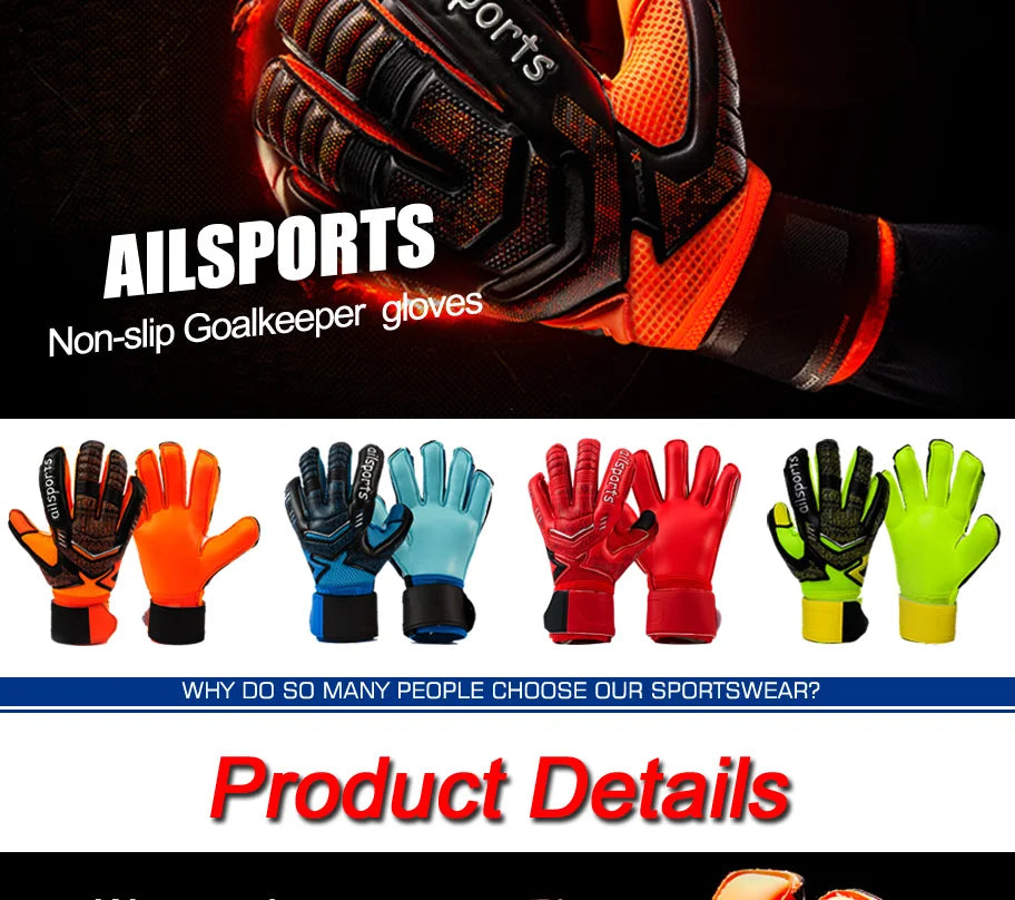 Shinestone Professional Goalkeeper Gloves Finger Protection Latex Non-slip Soccer Goalie Gloves Football Goalkeeper Gloves