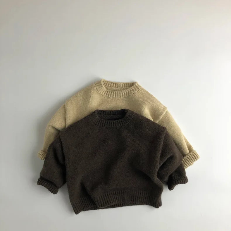 Kids Sweaters Boys Clothes Brief Girls Pullover Knitwear Warm Outfit For Children 3-6Y