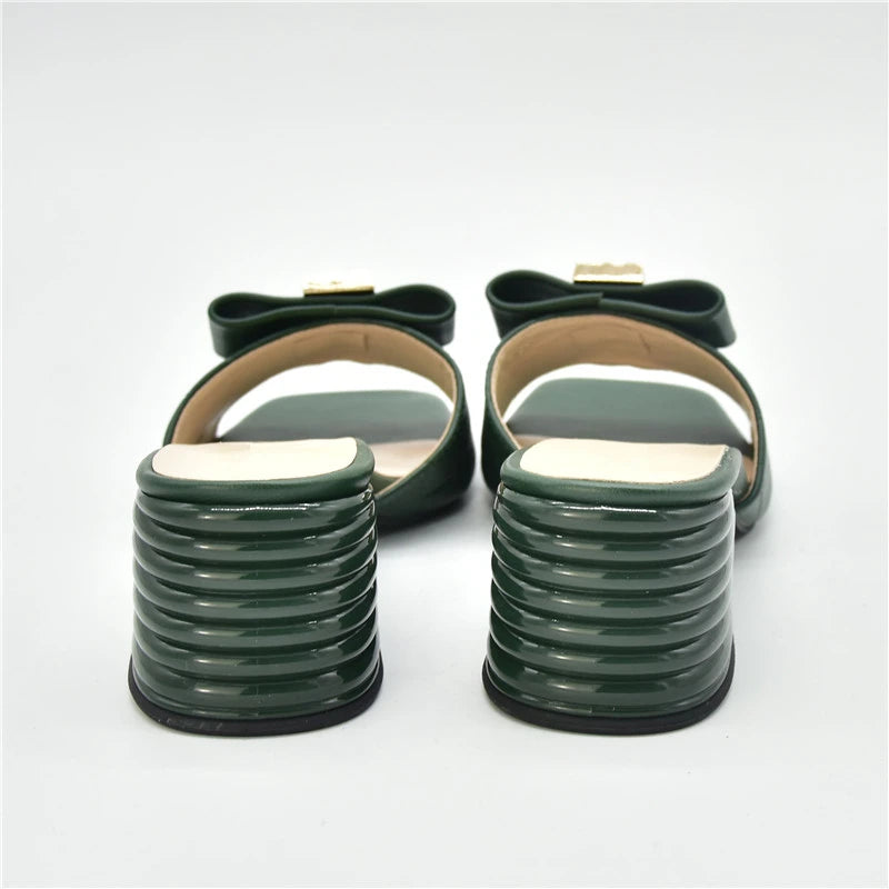 Low Heel Pumps Women Shoes Decorated with Rhinestone Slip on Shoes for Women Open Toe Women Party Shoe