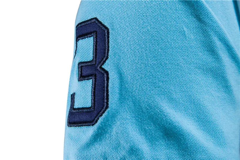 Men's Short-Sleeved Badge Embroidery Patchwork Summer Polo Shirt - 100% Cotton