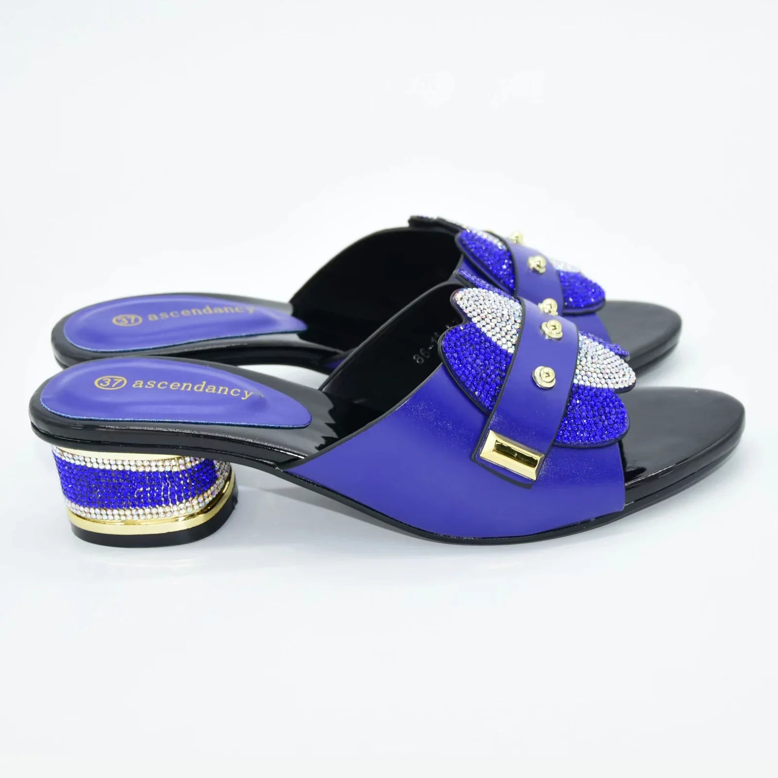 2025 Summer High Quality Italian Women Slippers Shoes With Elegant Heel Design Suitable for African Wedding Party