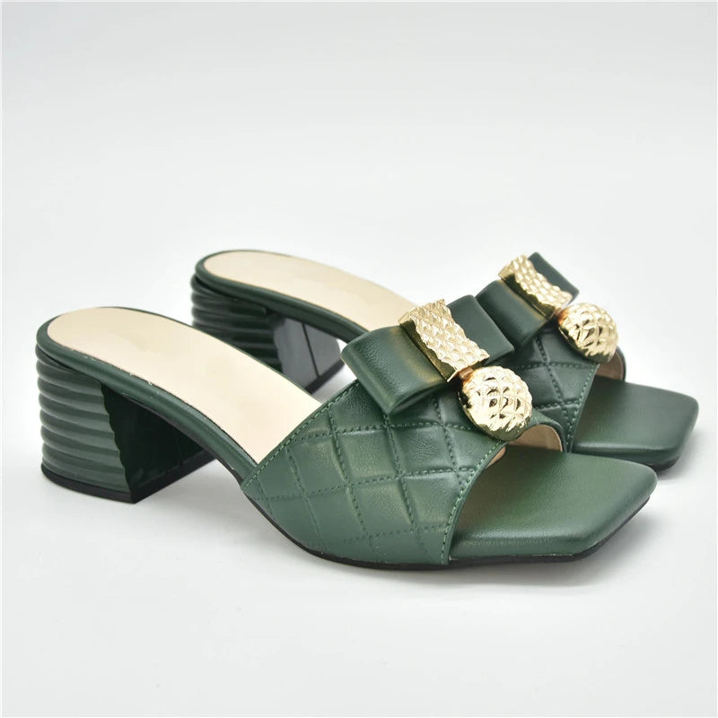 Low Heel Pumps Women Shoes Decorated with Rhinestone Slip on Shoes for Women Open Toe Women Party Shoe