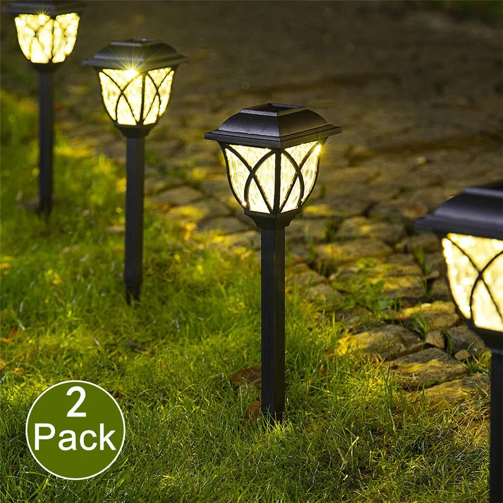 2 stuks Solar Led-verlichting voor buiten, waterdicht, plug-in in de grond, gazonlampen, padverlichting, tuin, patio, tuindecoratie
