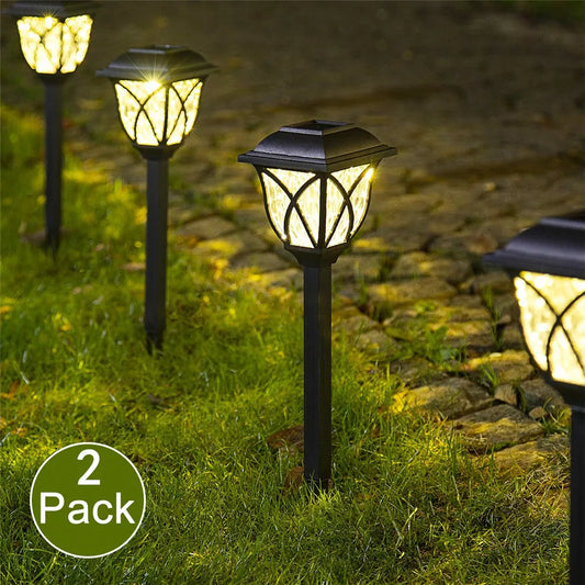 2 stuks Solar Led-verlichting voor buiten, waterdicht, plug-in in de grond, gazonlampen, padverlichting, tuin, patio, tuindecoratie