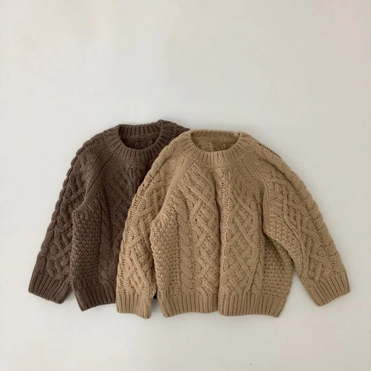 Kids Clothes Boys Sweater O Neck Classic Girls Pullover 1-7Y Unisex