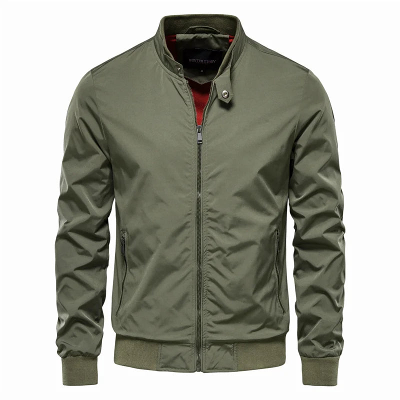 Solid Colour Baseball Jacket Men's Casual Stand Collar Bomber Men's Jackets Autumn High Quality Slim Fit Jackets for Men