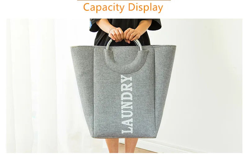 Portable Folding Laundry Basket Big Capacity Handle Waterproof Large Linen Storage Basket Kids Toys Dirty Clothing Orgnizer Bin