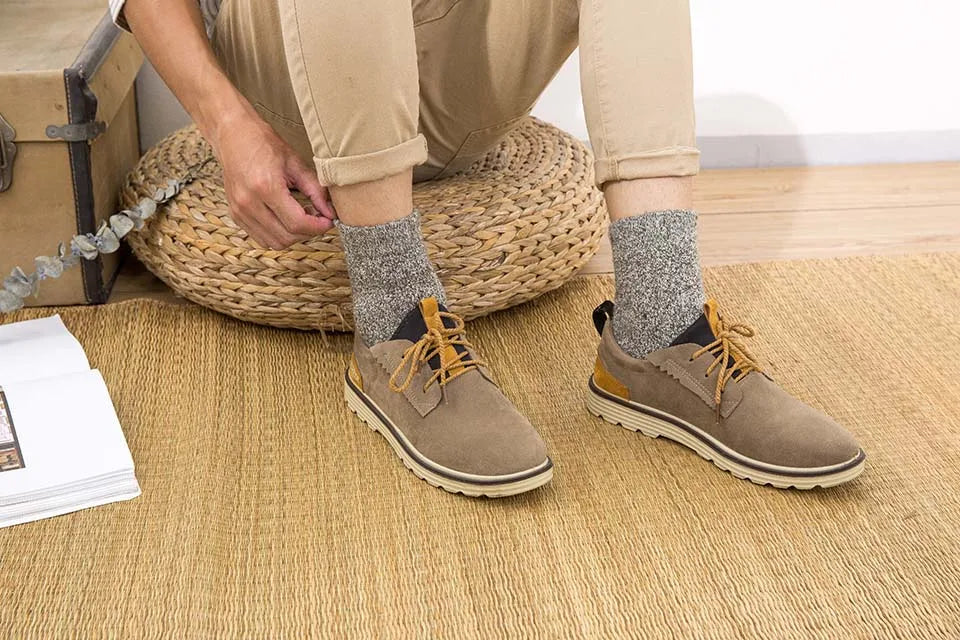 5 Pair Winter Men's Merino Wool Socks Super Thick Warm High Quality Harajuku Retro Snow Casual Antifreeze Cashmere Socks For Men