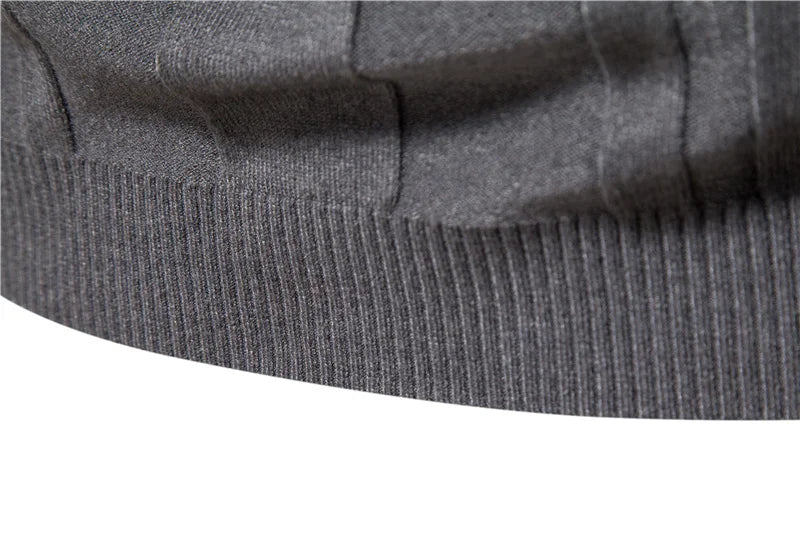 Men's Slim Fit Pullovers Turtleneck Casual Basic Solid Colour Warm Striped Sweater Male Winter Fashion Sweaters