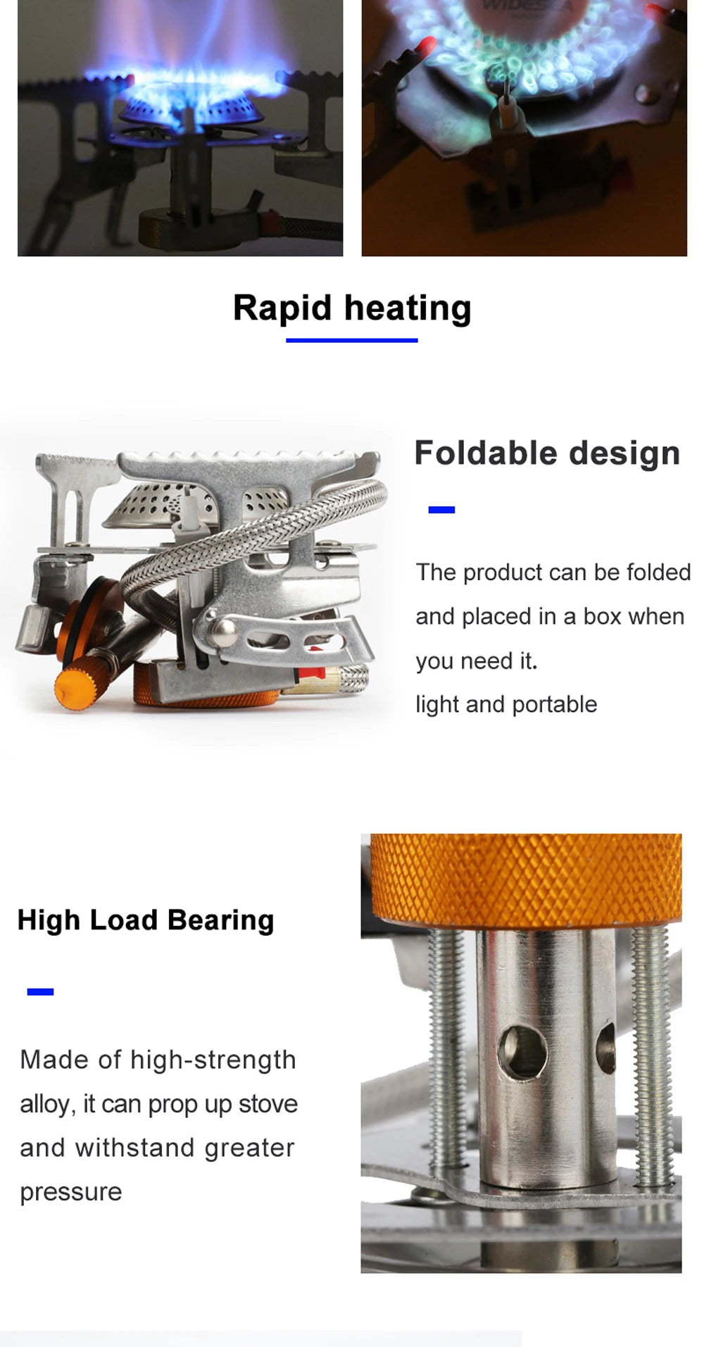 Camping Gas Stove Outdoor Tourist Burner Strong Fire Heater Tourism Cooker Survival Furnace Supplies Equipment Picnic