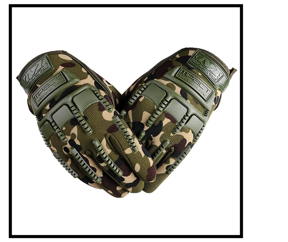 Fly Fishing Gloves, Camouflage Waterproof Anti-Slip Breathable Glove, Full Finger Durable Fishing Cycling Glove