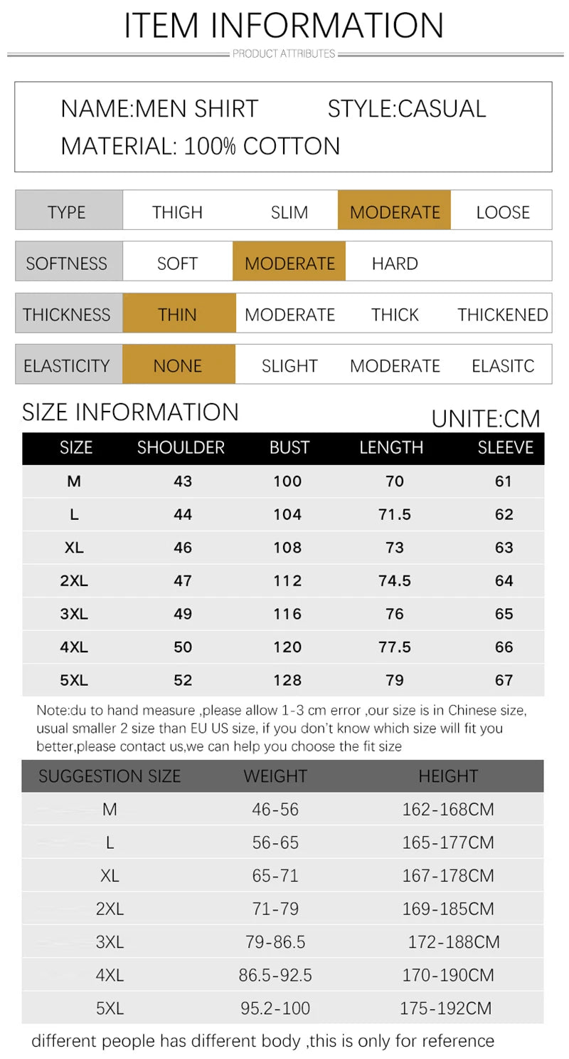 Autumn Long Sleeve Shirt Men's White Shirt Stand Collar Slim Fit Business Work Shirts for Men Plus Size 5XL